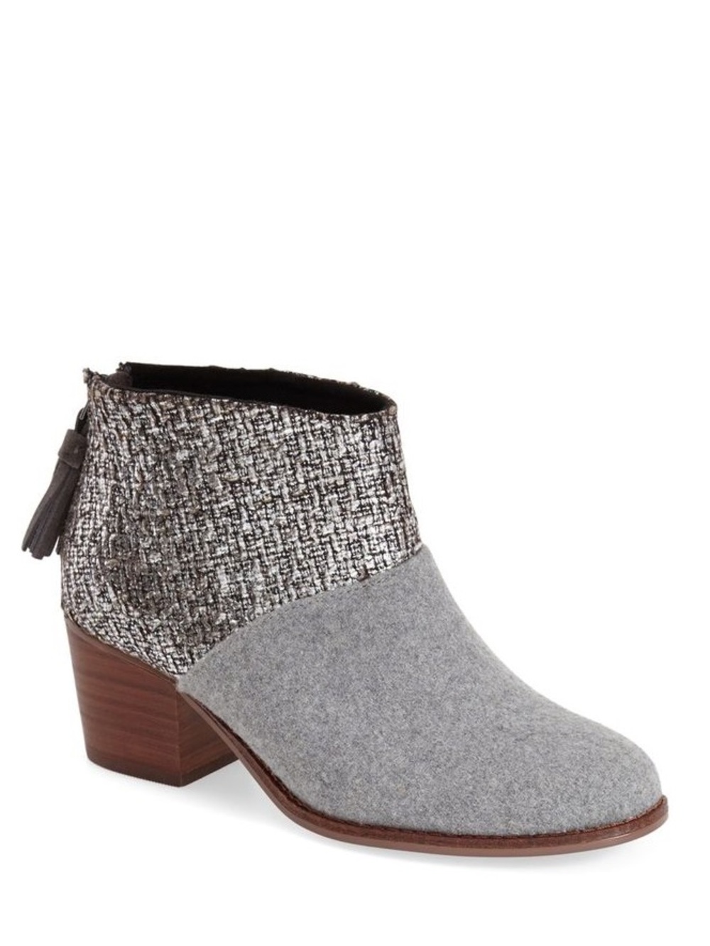 Tom’s Gray/Metallic Leila Booties
